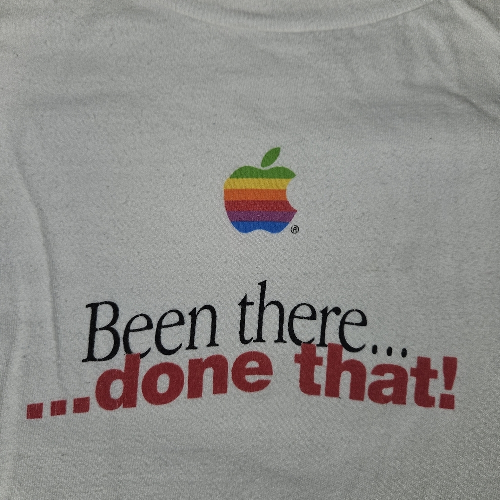 Vintage 90s Apple "Been There Done That" Macintosh Employee Anniversary shirt XL